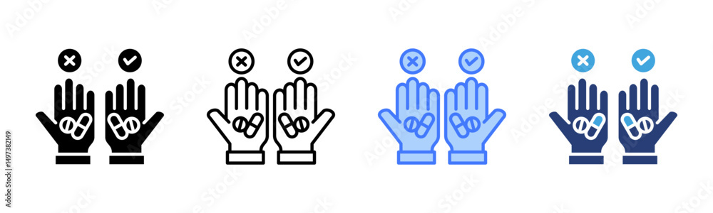 Poster placebo effect icon sheet multiple style collection