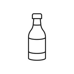 Vector illustration of a bottle on a white background. Drinks theme icon with line style