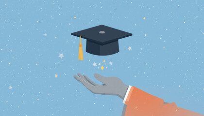 Graduation Cap Falling  Success  Achievement  Future  Education