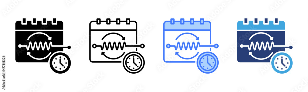 Poster Longitudinal icon sheet multiple style collection