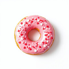 Single Donut on White Background