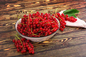 Ripe and juicy red currants berry