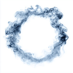 Abstract Blue Smoke Ring Art , isolated on white background png