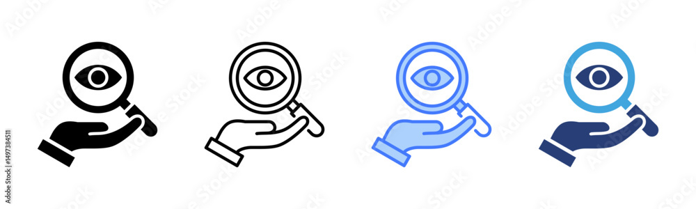 Poster Observation icon sheet multiple style collection