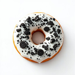 Single Donut on White Background