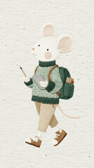 mouse with backpack