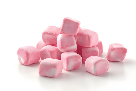 pink and white marsh mellows AI generative