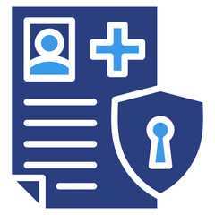 Secure Health Data  Icon Element For Design