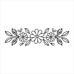 Flowers Vector, Floral Line Art, Flower Sketch, Botanical Illustration, Hand Drawn Flower, Flower Outline, Black And White Flower, Minimalist Floral, Botanical Drawing, Line Art Flowers, Flower Tattoo