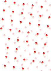 red flower on white background