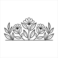 Flowers Vector, Floral Line Art, Flower Sketch, Botanical Illustration, Hand Drawn Flower, Flower Outline, Black And White Flower, Minimalist Floral, Botanical Drawing, Line Art Flowers, Flower Tattoo