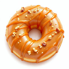 Single Donut on White Background