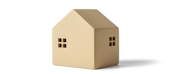 Obraz premium Charming Beige House Shaped Decor Home Sweet Home Aesthetic