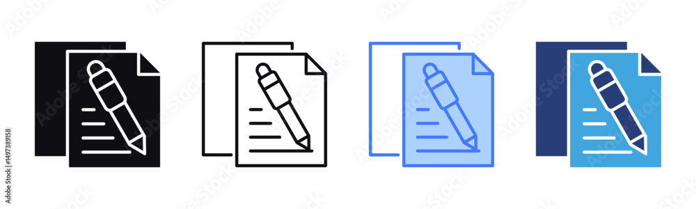 Poster Edit Document icon sheet multiple style collection