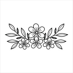 Flowers Vector, Floral Line Art, Flower Sketch, Botanical Illustration, Hand Drawn Flower, Flower Outline, Black And White Flower, Minimalist Floral, Botanical Drawing, Line Art Flowers, Flower Tattoo