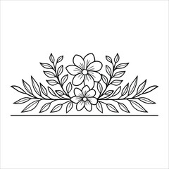 Flowers Vector, Floral Line Art, Flower Sketch, Botanical Illustration, Hand Drawn Flower, Flower Outline, Black And White Flower, Minimalist Floral, Botanical Drawing, Line Art Flowers, Flower Tattoo