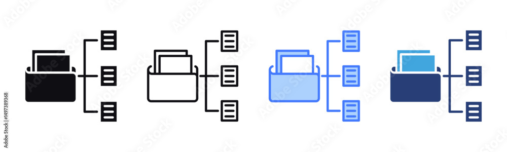 Poster organize icon sheet multiple style collection