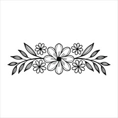 Flowers Vector, Floral Line Art, Flower Sketch, Botanical Illustration, Hand Drawn Flower, Flower Outline, Black And White Flower, Minimalist Floral, Botanical Drawing, Line Art Flowers, Flower Tattoo