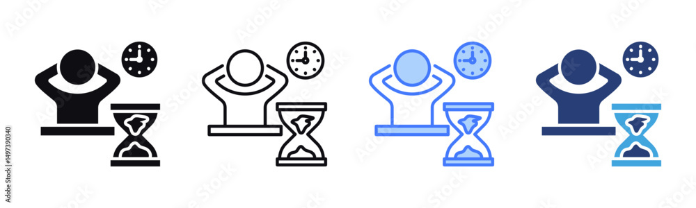 Poster Procrastinating icon sheet multiple style collection