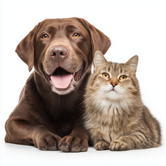Dog and Cat Companionship , isolated on white background png