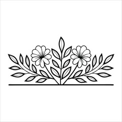 Flowers Vector, Floral Line Art, Flower Sketch, Botanical Illustration, Hand Drawn Flower, Flower Outline, Black And White Flower, Minimalist Floral, Botanical Drawing, Line Art Flowers, Flower Tattoo