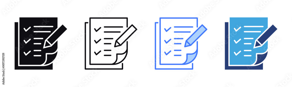 Poster Checklist icon sheet multiple style collection