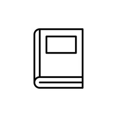 Vector illustration of a book on a white background. School theme icon with line style