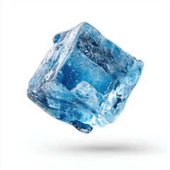 Obraz premium Stunning Blue Ice Cube, Perfect for Drinks , isolated on white background png