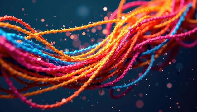 Abstract string art background, vibrant colors, tangled threads Perfect for website banners, posters, and social media , vibrant background, vibrant pattern