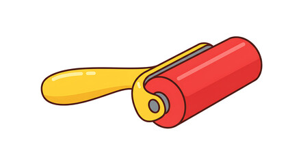 Red craft roller with yellow handle