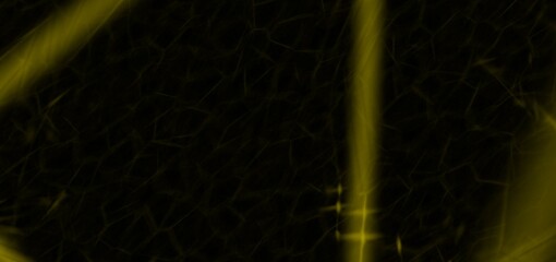 Abstract, textured, dark background with streaks of luminous yellow