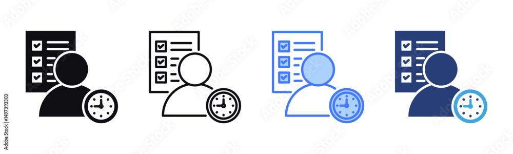 Poster Self Discipline icon sheet multiple style collection