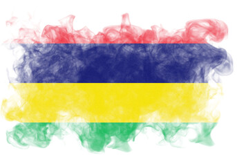 mauritus An abstract design featuring horizontal stripes of red, blue, yellow, and green, evokes national pride and cultural richness.