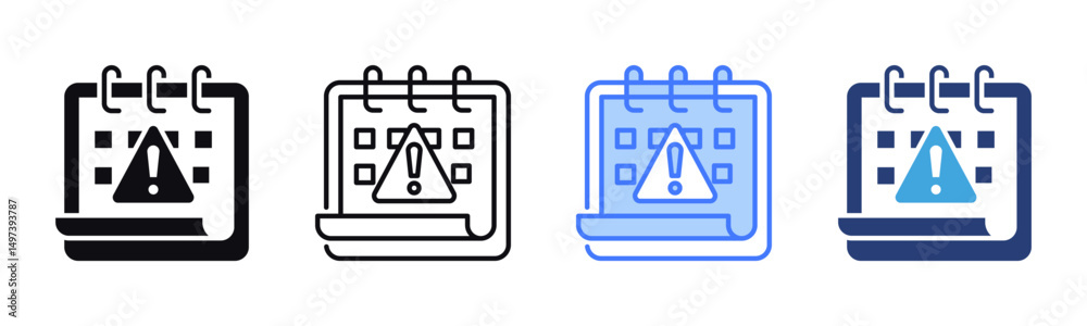 Poster deadline icon sheet multiple style collection