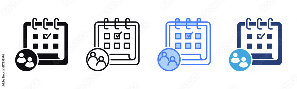 Poster Appointment icon sheet multiple style collection