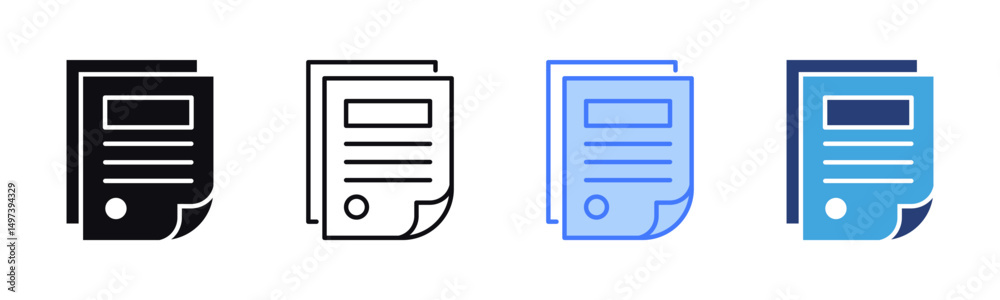 Poster Document icon sheet multiple style collection