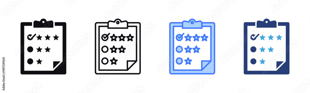 Poster Evaluation icon sheet multiple style collection