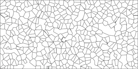 Obraz premium Abstract voronoi tessellation pattern in black and white illustrating complex geometric shapes ideal for backgrounds and digital art designs