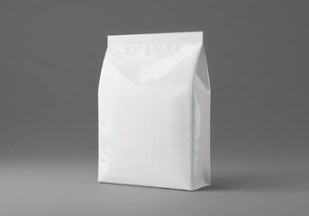 Paper bag mockup on gray background for branding, product packaging, food, coffee, and retail use