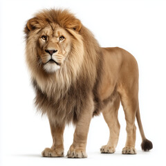 Obraz premium Majestic Lion Portrait - King of the Jungle , isolated on white background png