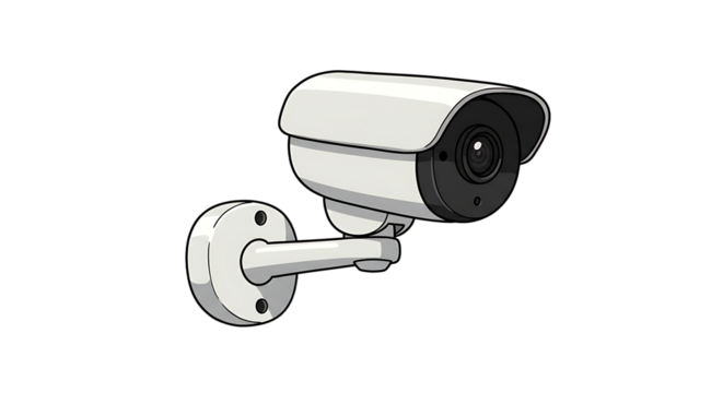 Security camera on wall for surveillance