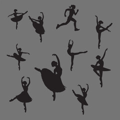 Elegant Dance Poses Silhouette Set