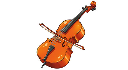 Cello and Bow Illustration