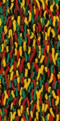 Obraz premium Small brushstrokes textured abstract pattern background in red yellow green black, symbol of Pan-African culture, unity, liberation, diversity, perfect for Juneteenth, Kwanzaa, Black History Month