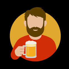 man drinking beer