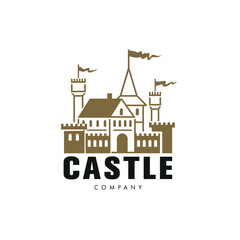 Naklejka premium Castle sign template design.