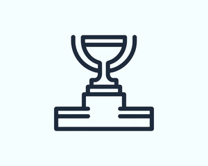 Podium award outline logo icon symbol vector illustration