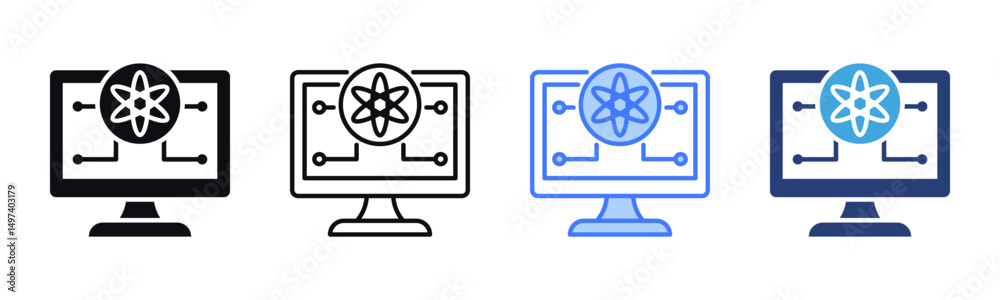 Poster Computer Science icon sheet multiple style collection