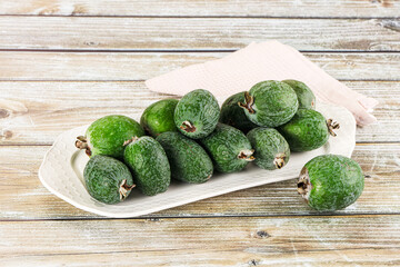 Sweet ripe juicyfruit feijoa