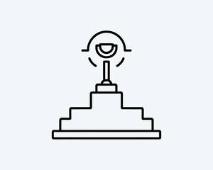 Podium award outline logo icon symbol vector illustration